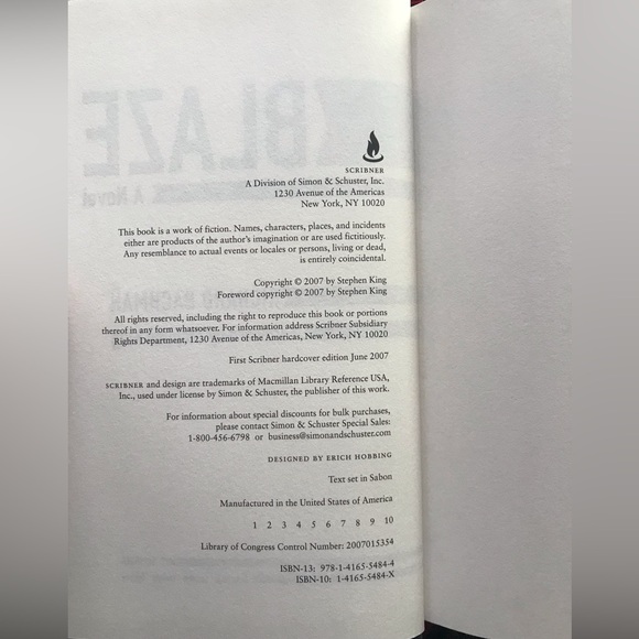 Blaze A Novel By Richard Bachman (Stephen King). 2007 HardBack with Dust Jacket. - Picture 2 of 4